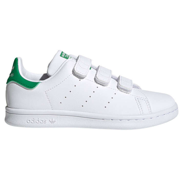 adidas Originals Stan Smith PS Kids Casual Shoes White/Green US 12, White/Green, rebel_hi-res