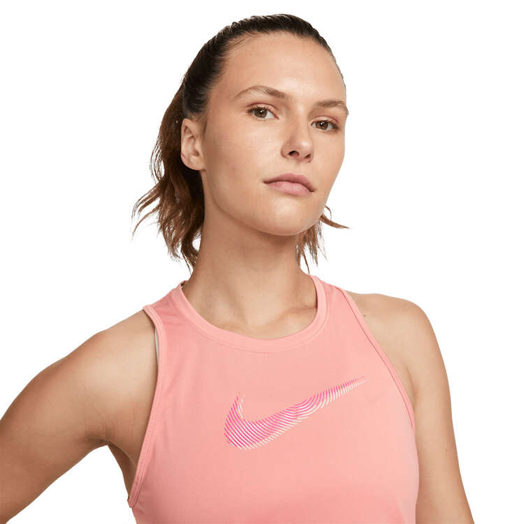 Nike Womens Dri-FIT Swoosh Running Tank, Pink, rebel_hi-res