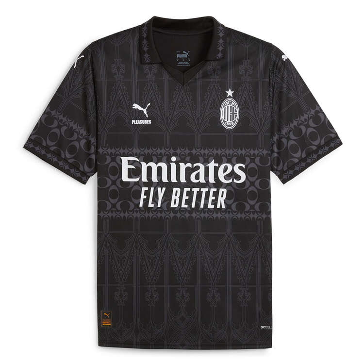 AC Milan x Pleasures 2023/24 Replica Jersey Black S, Black, rebel_hi-res