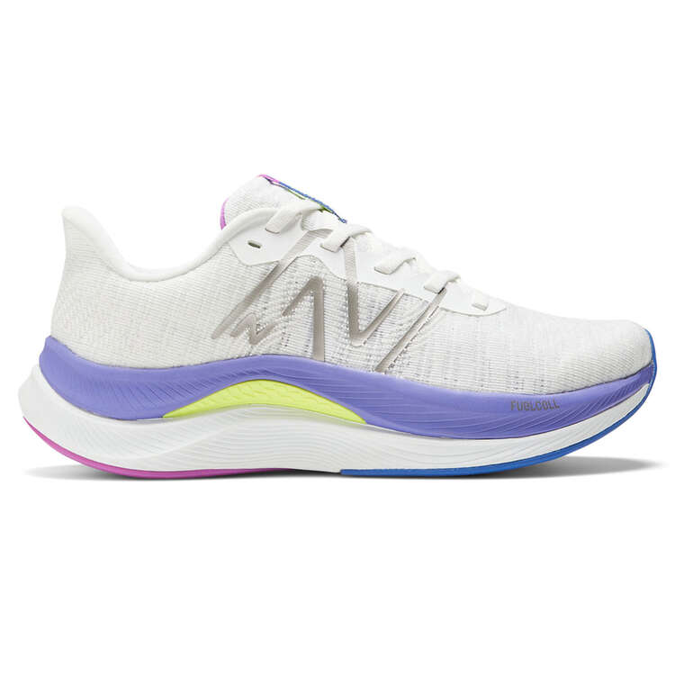 New Balance FuelCell Propel v4 Womens Running Shoes, White/Purple, rebel_hi-res