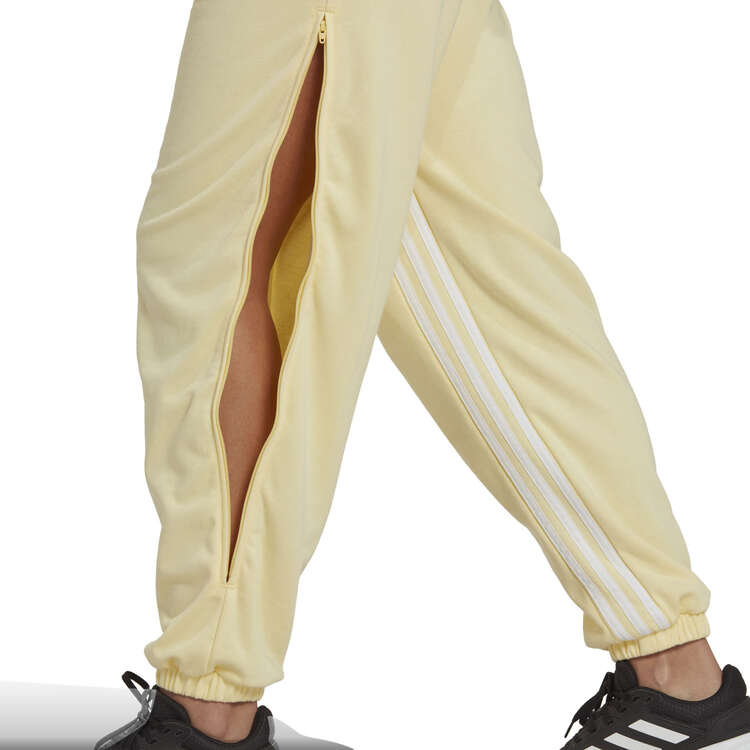 adidas Womens  Hyperglam 3-Stripes Cuffed Sweatpants Yellow L, Yellow, rebel_hi-res