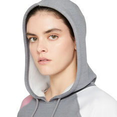 Nike Womens Therma-FIT Fleece Colour-Block Hoodie Grey XS, Grey, rebel_hi-res