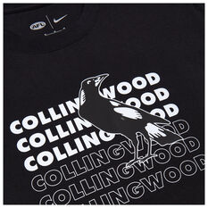 Collingwood Magpies Mens 2022 Graphic Tee, Black, rebel_hi-res