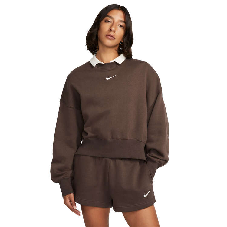 Nike Womens Phoenix Oversized Sweatshirt Brown XS, Brown, rebel_hi-res
