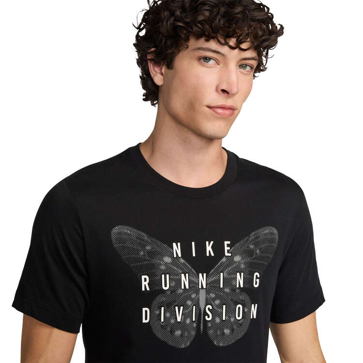 Nike Mens Dri-FIT Run Division Running Tee, Black, rebel_hi-res