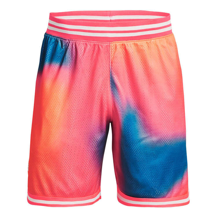 Under Armour Curry Heavy Mesh 8in Shorts, Pink, rebel_hi-res