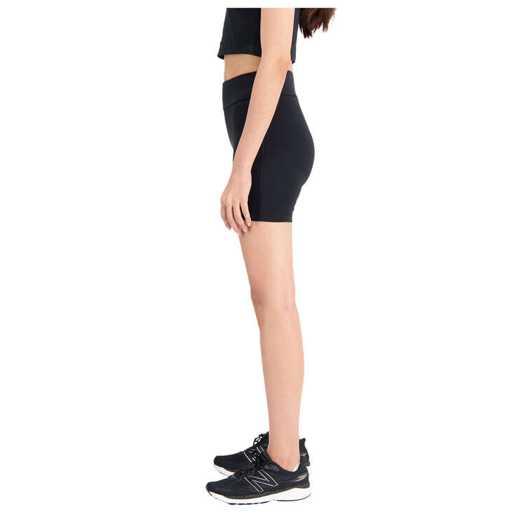 New Balance Womens Essentials Cotton Spandex Fitted Shorts Black XS, Black, rebel_hi-res