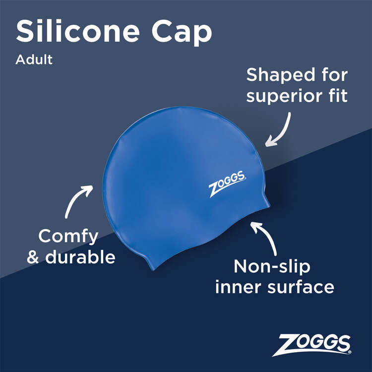 Zoggs Adult Silicone Swim Cap, , rebel_hi-res