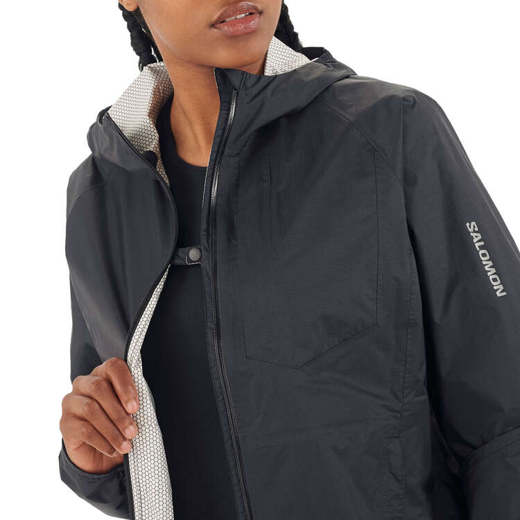 Salomon Womens Bonatti Waterproof Trail Jacket, Black, rebel_hi-res