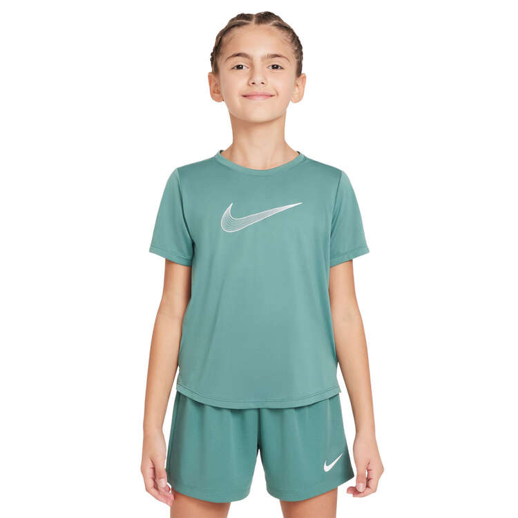Nike Kids Dri-Fit One Graphic Tee Green/White XS, Green/White, rebel_hi-res