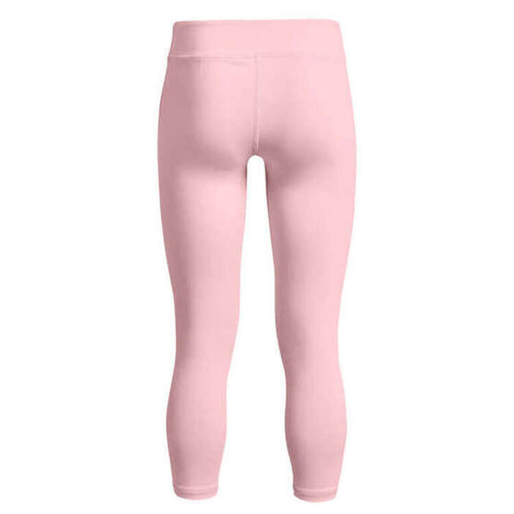 Under Armour Girls Motion Solid Crop Tights Pink XL, Pink, rebel_hi-res