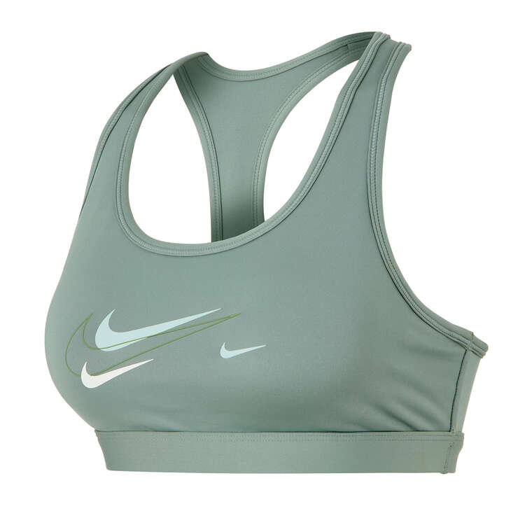 Nike Womens Swoosh Medium-Support Padded Sports Bra, Green, rebel_hi-res