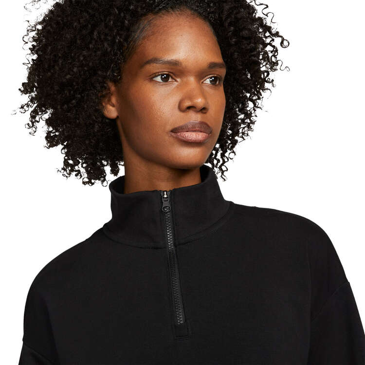 Nike Womens Swoosh Fly 1/4 Zip Basketball Sweatshirt, Black, rebel_hi-res