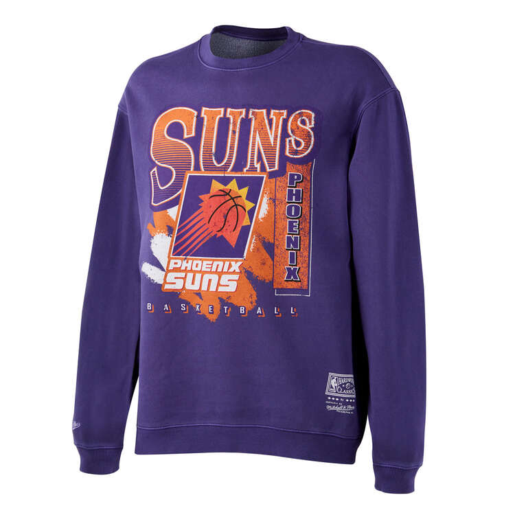 Mitchell & Ness Phoenix Suns Paintbrush Logo Crew Sweatshirt, Purple, rebel_hi-res