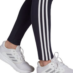 adidas Womens Loungewear Essentials 3-Stripes Tights, Navy, rebel_hi-res