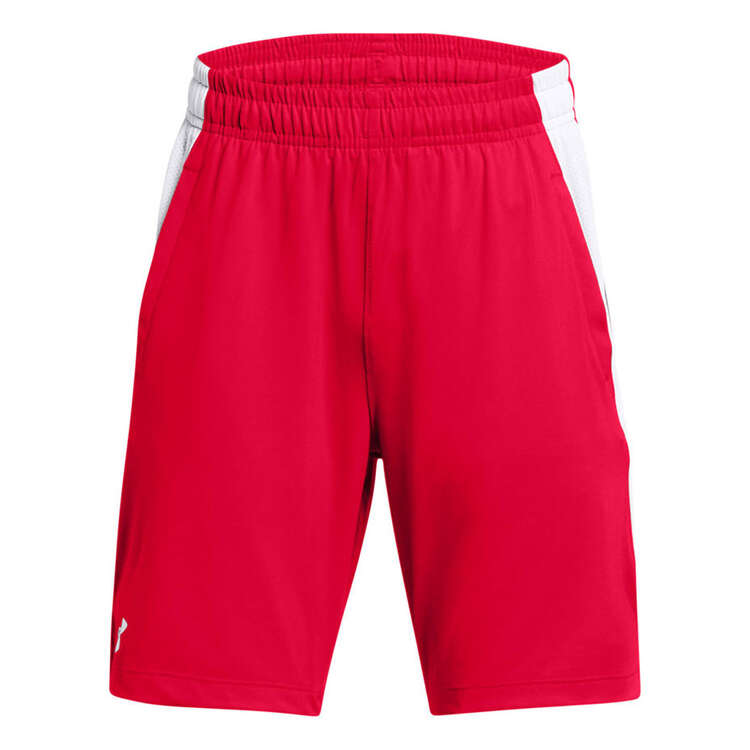 Under Armour Kids Tech Tech Vent Shorts, Red/White, rebel_hi-res