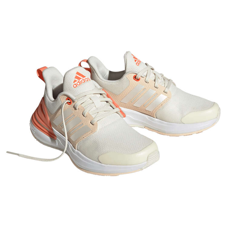 adidas RapidaSport Bounce Kids Running Shoes, White/Peach, rebel_hi-res