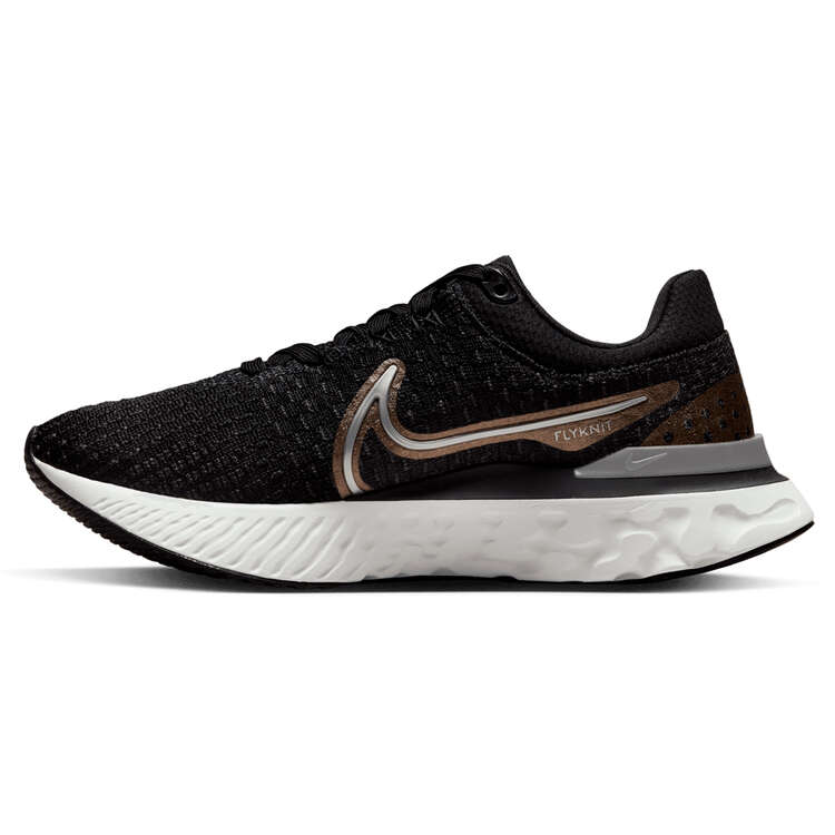 Nike React Infinity Run Flyknit 3 Womens Running Shoes Black/Gold US 6, Black/Gold, rebel_hi-res