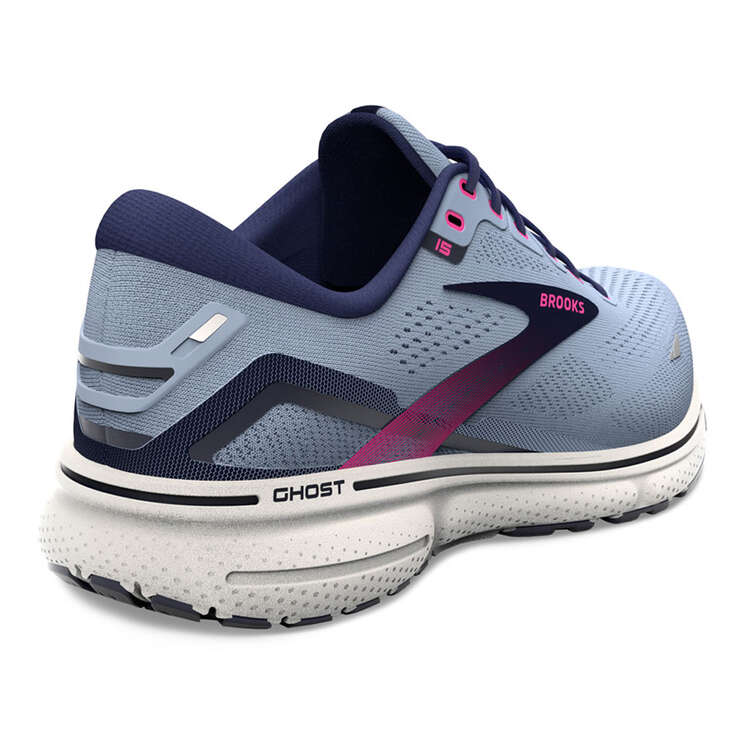 Brooks Ghost 15 Womens Running Shoes, Blue/Navy, rebel_hi-res