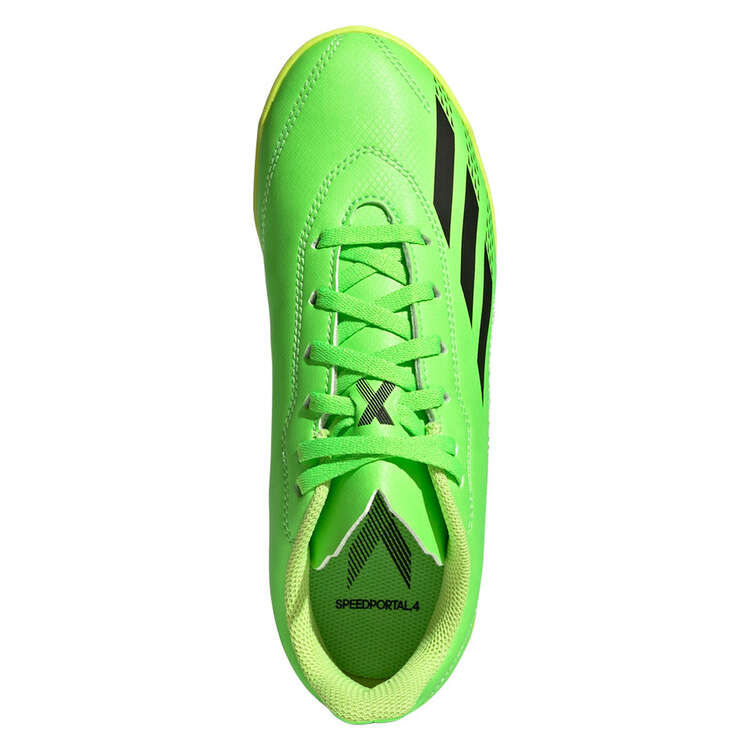 adidas X Speedportal .4 Kids Indoor Soccer Shoes Black/Green US 12, Black/Green, rebel_hi-res