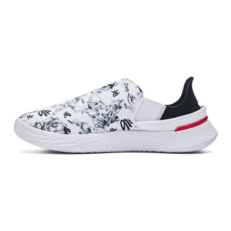 Under Armour Curry Bruce Lee Slipspeed Casual Shoes White/Black US Mens 8 / Womens 9.5, White/Black, rebel_hi-res