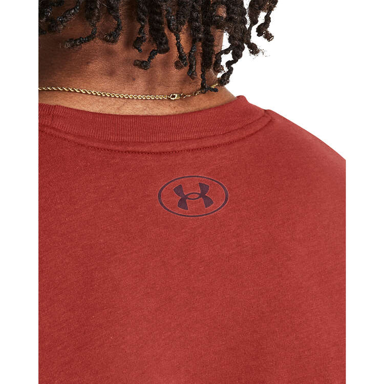 Under Armour Project Rock Mens Iron Paradise Tee, Red, rebel_hi-res