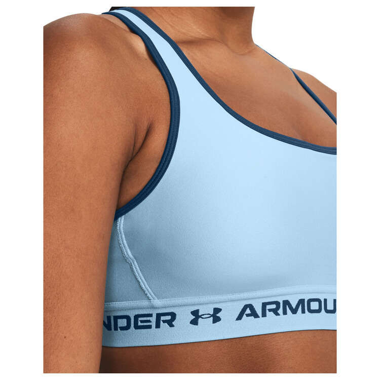 Under Armour Womens Crossback Mid Support Bra, Blue, rebel_hi-res