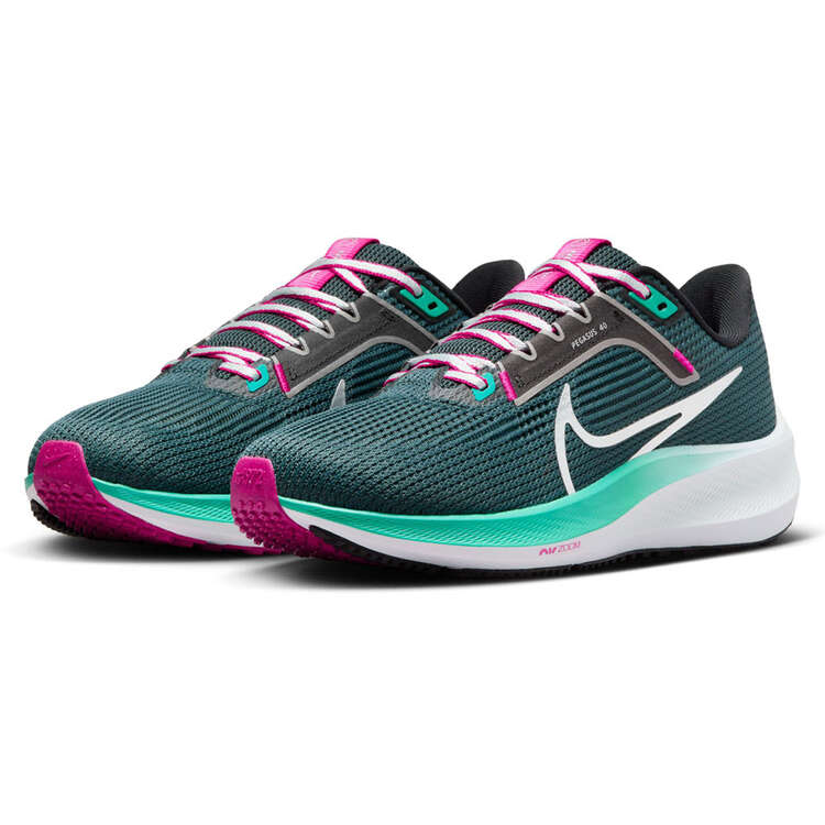 Nike Air Zoom Pegasus 40 Womens Running Shoes, Black/Green, rebel_hi-res