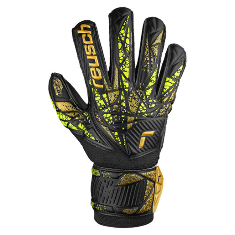 Reusch Attrakt Infinity Finger Support Goalkeeper Gloves, Black, rebel_hi-res