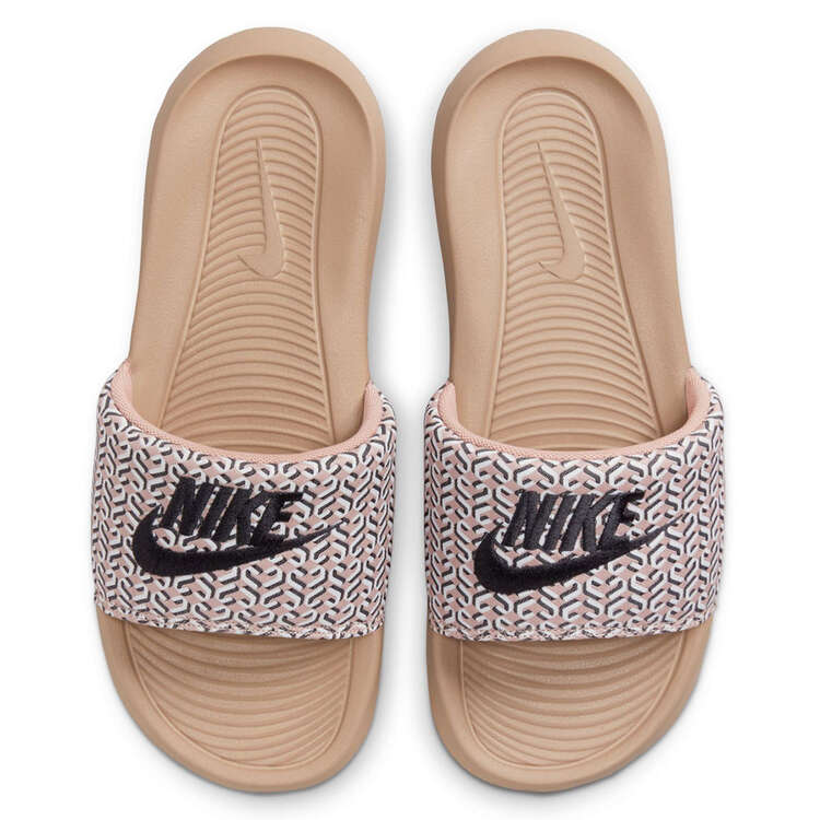 Nike Victori One Womens Slides, Brown/Black, rebel_hi-res