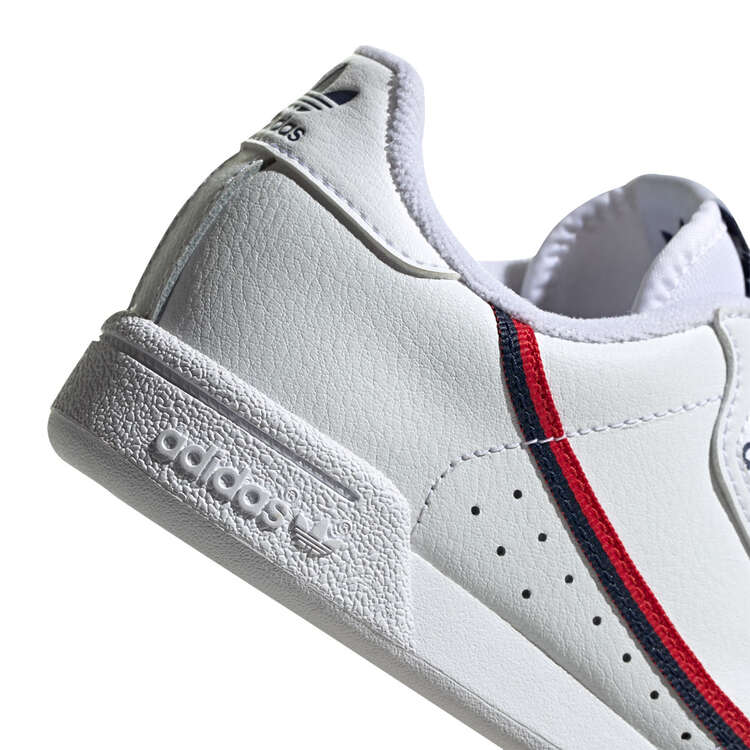 adidas Originals Continental 80 PS Kids Casual Shoes, White/Red, rebel_hi-res