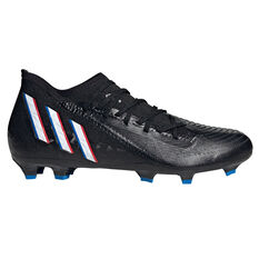 adidas Predator Edge .3 Football Boots Black/White US Mens 5 / Womens 6, Black/White, rebel_hi-res