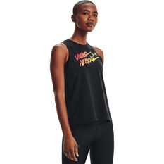 Under Armour Womens Graphic Muscle Tank Black XS, Black, rebel_hi-res