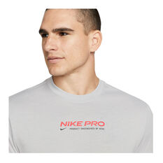 Nike Pro Mens Dri-FIT Training Tee, Grey, rebel_hi-res