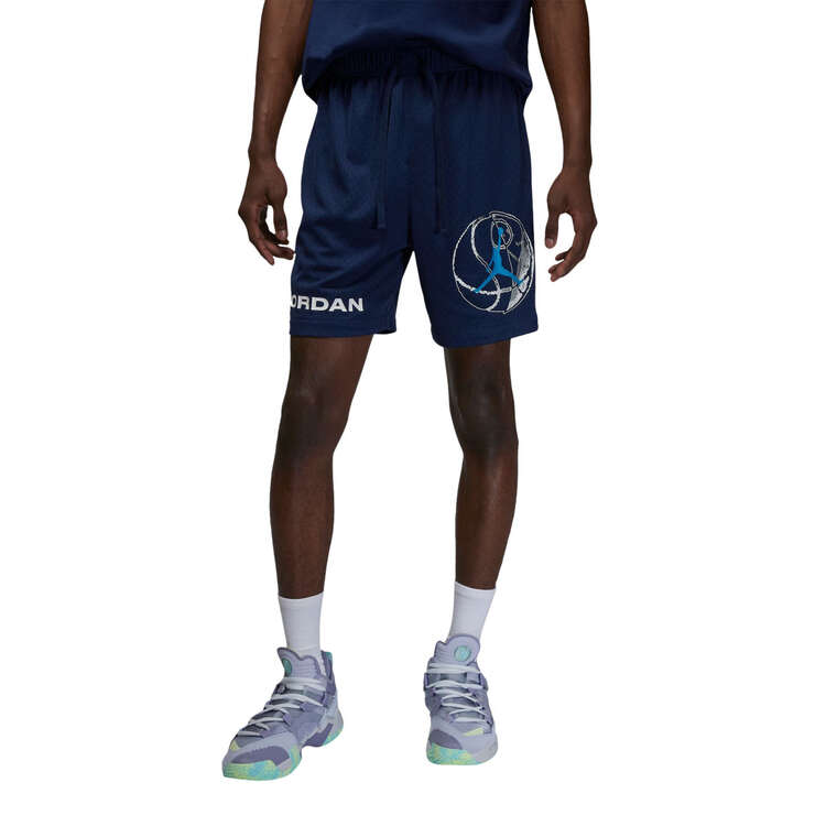 Jordan Mens Dri-FIT Sport HBR Mesh Shorts Blue XL, Blue, rebel_hi-res