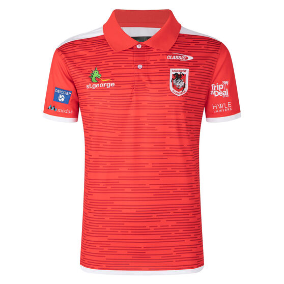 St George Illawarra 2022 Mens Player Polo, Red, rebel_hi-res