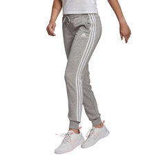adidas Womens 3 Stripes Fleece Pants Grey XS, Grey, rebel_hi-res
