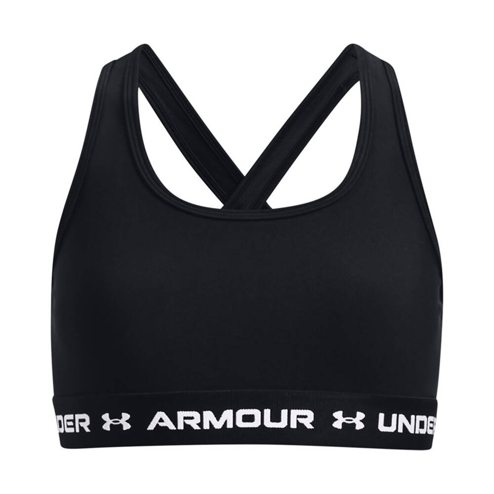 Under Armour Girls Crossback Mid Sports Bra Black L | Rebel Sport