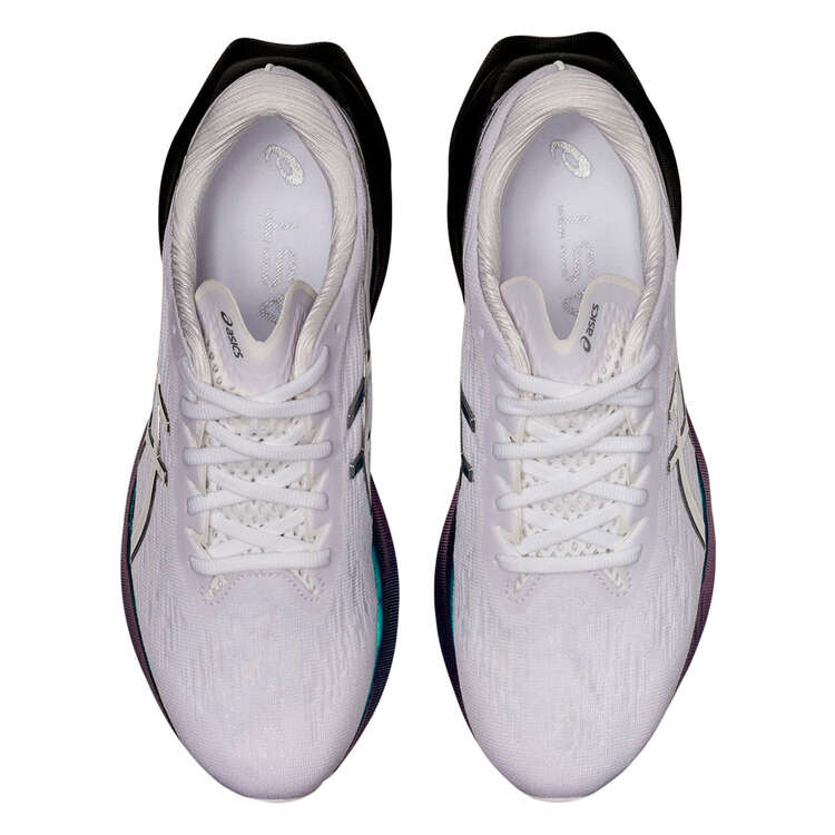 Asics Novablast 3 Platinum Mens Running Shoes White/Blue US 7, White/Blue, rebel_hi-res