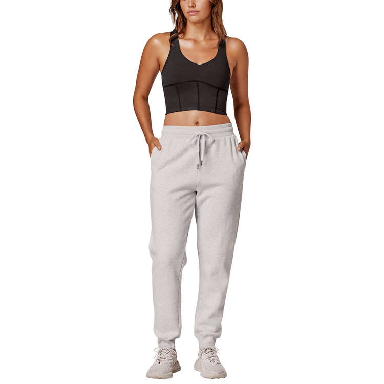 Running Bare Womens Ab-Waisted Team Track Pants, Grey, rebel_hi-res