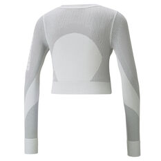 Puma Womens Seamless Fitted Top White XS, White, rebel_hi-res