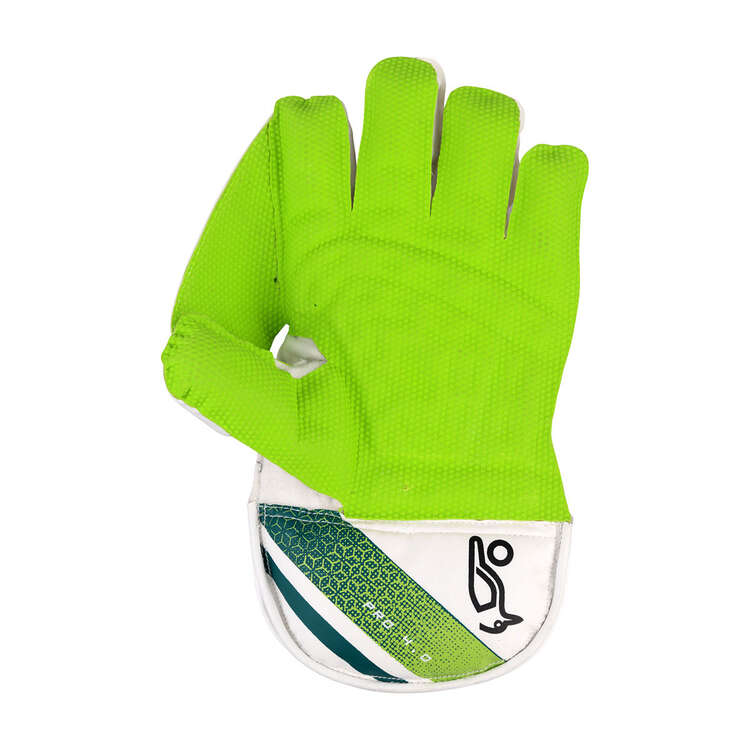 Kookaburra Pro 4.0 Wicketkeeper Gloves White/Green Adult, White/Green, rebel_hi-res