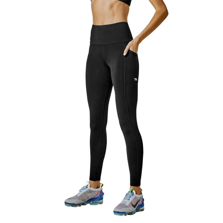 Running Bare Womens Ab-Waisted Power Moves Full Length Tights