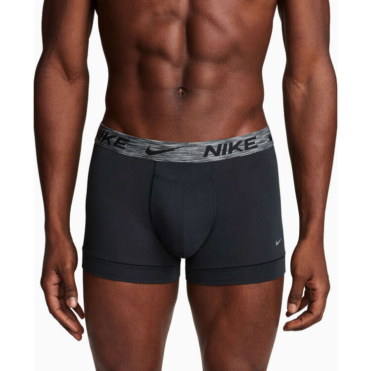 Nike Mens Dri-FIT Reluxe Boxer Briefs 2 Pack Black S, Black, rebel_hi-res