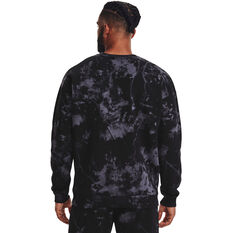 Under Armour Project Rock Mens Rival Fleece Disrupt Printed Sweatshirt, Black, rebel_hi-res
