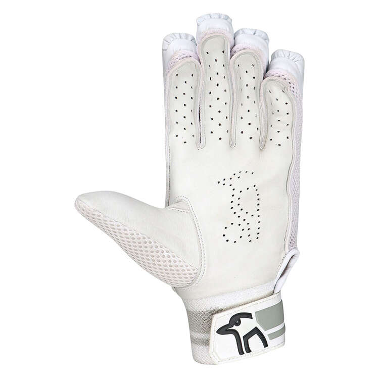 Kookaburra Ghost Pro 5.0 Junior Cricket Batting Gloves White/Grey Youth Right Hand, White/Grey, rebel_hi-res