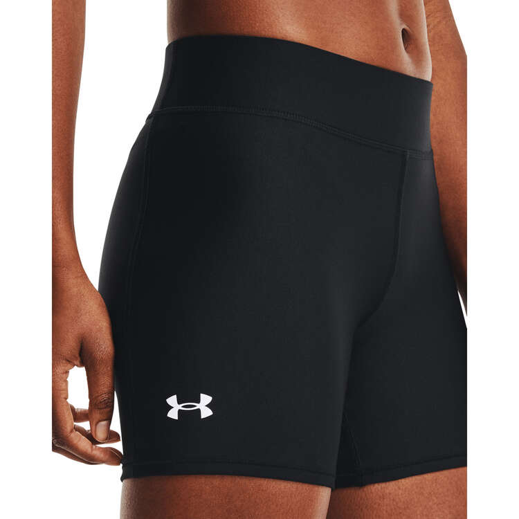 Under Armour Womens HeatGear Armour Mid-Rise Middy Shorts, Black, rebel_hi-res