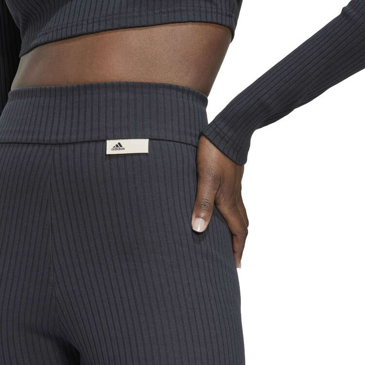 adidas Womens Studio Lounge Ribbed Shorts, Black, rebel_hi-res
