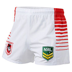 St. George Illawarra Mens Home Supporter Shorts, White, rebel_hi-res