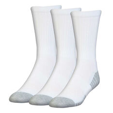 Under Armour HeatGear Crew Socks 3 Pack White / Black M, White / Black, rebel_hi-res